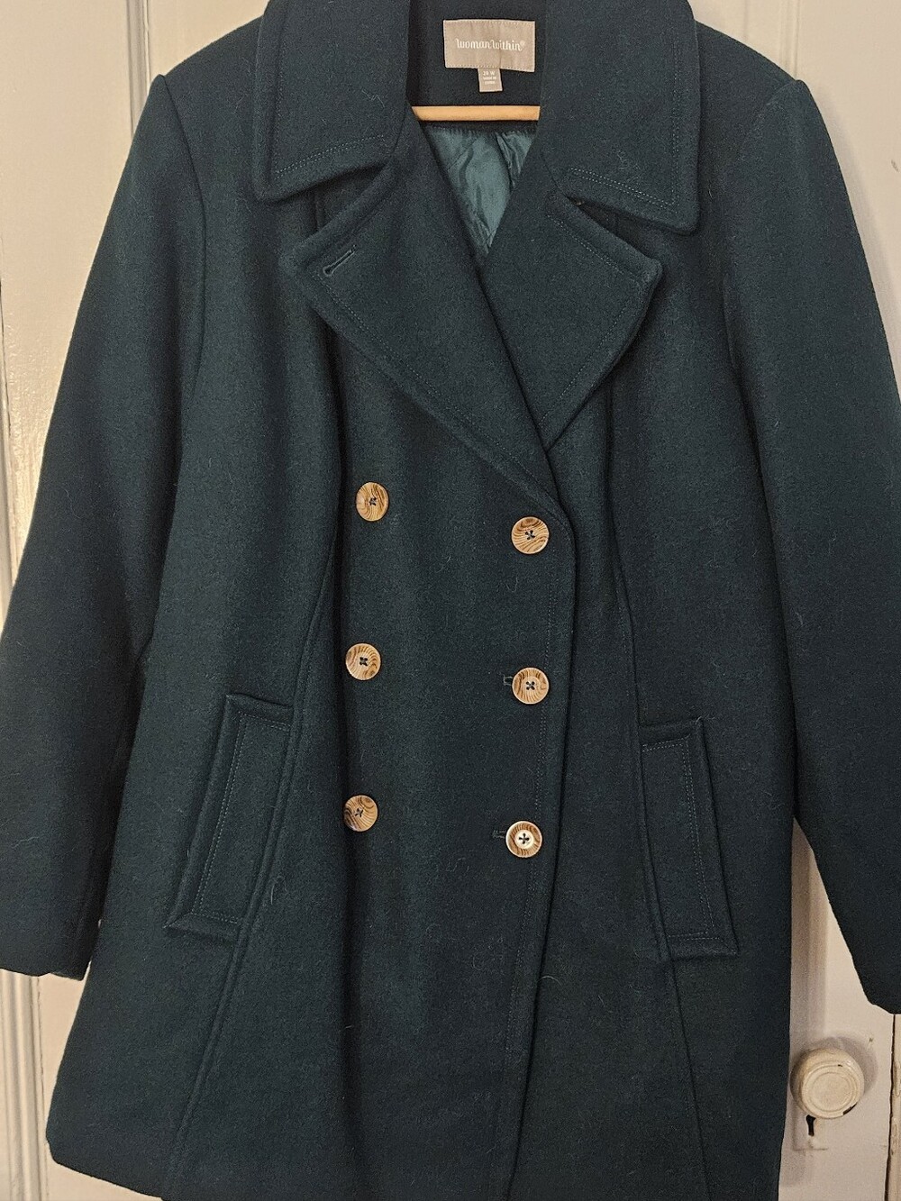 Plus Size Wool blend double Breasted Coat